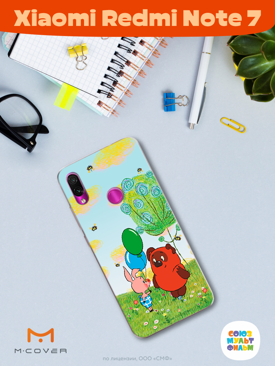 Силиконовый чехол Mcover для смартфона Xiaomi Redmi Note 7 Союзмультфильм Лучшие друзья - фото 3