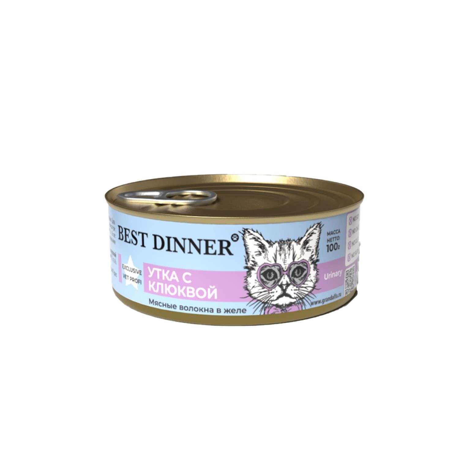 Корм для кошек Best Dinner 0.1кг Exclusive Vet Profi Urinary утка с клюквой - фото 1