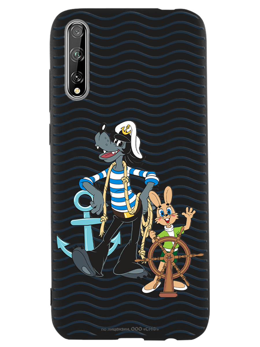 Силиконовый чехол Mcover для смартфона Huawei Y8p Honor 30i Союзмультфильм Заяц и волк в море - фото 1