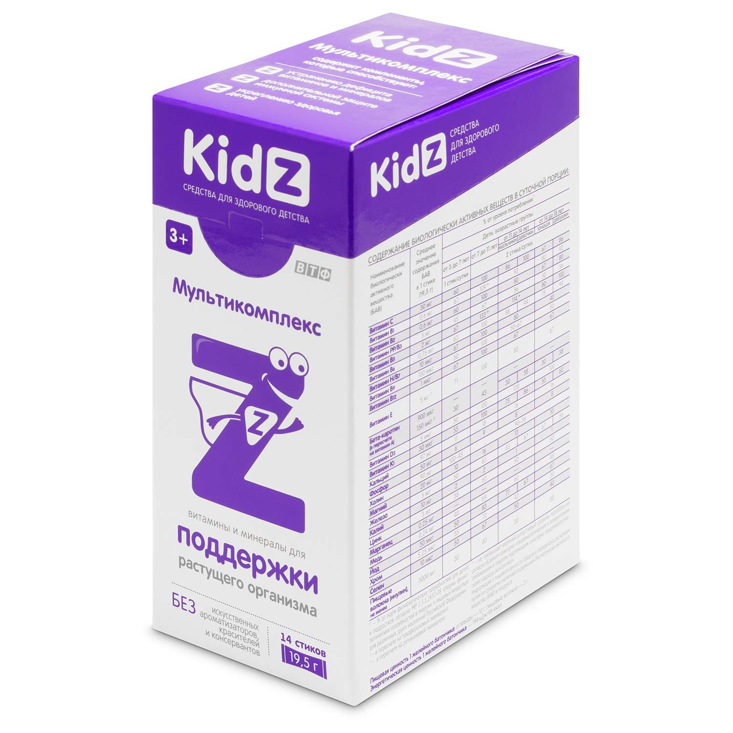 Биологически активная добавка Kidz Мультикомплекс для детей 14стиков*19.5г - фото 2