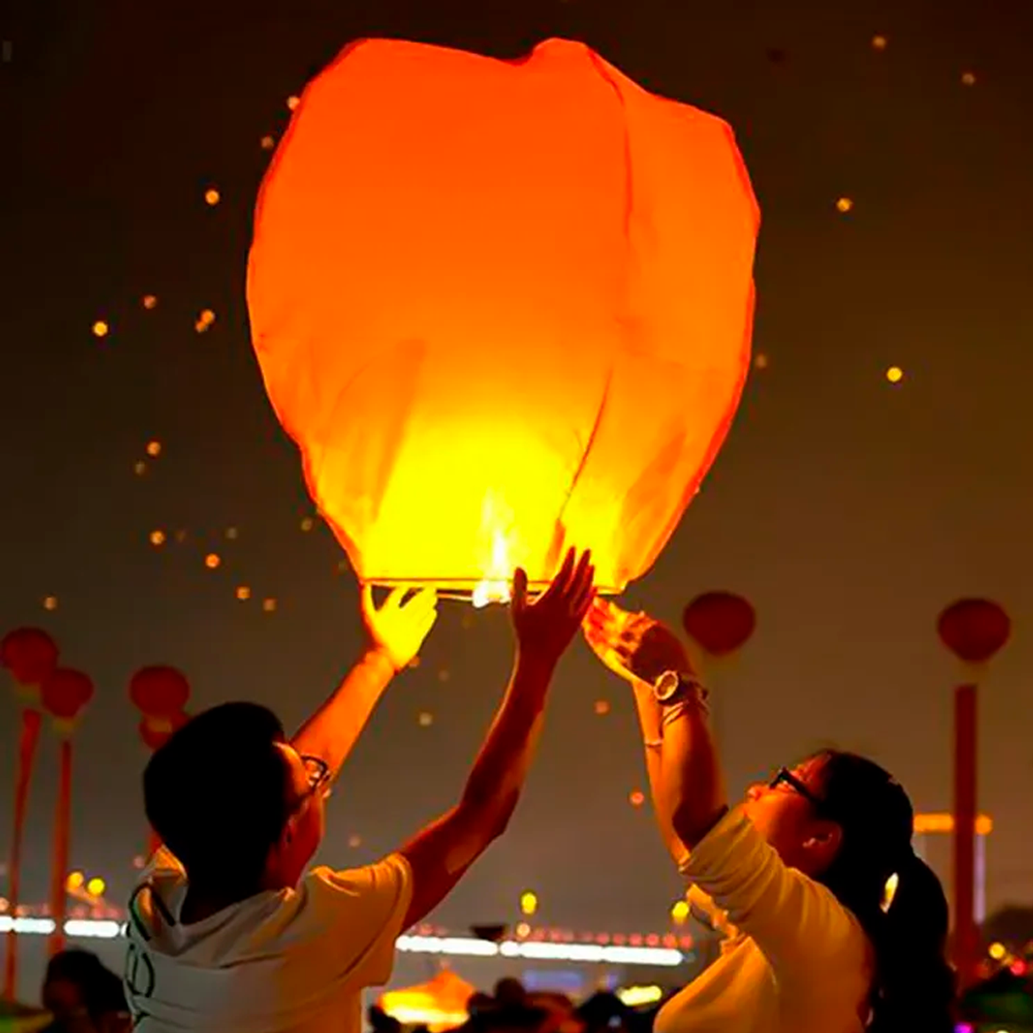 Бумажный фонарик Страна Карнавалия небесный китайский фонарик красный сердце 36 см - фото 2