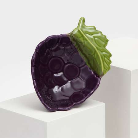 Тарелка Sima-Land керамическая «Ежевика» глубокая фиолетовая 18 см 1 сорт Иран