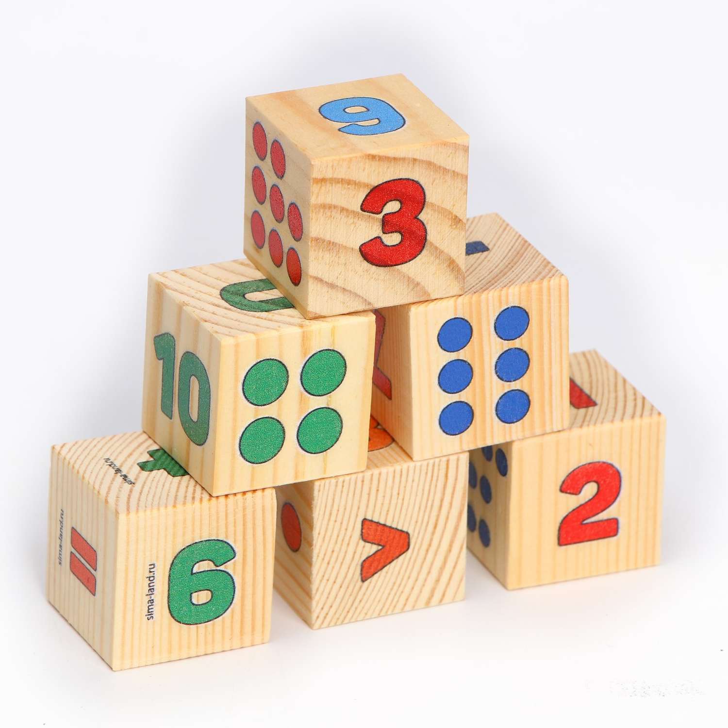 Кубики Лесная мастерская «Учим цифры» из натурального дерева - фото 2