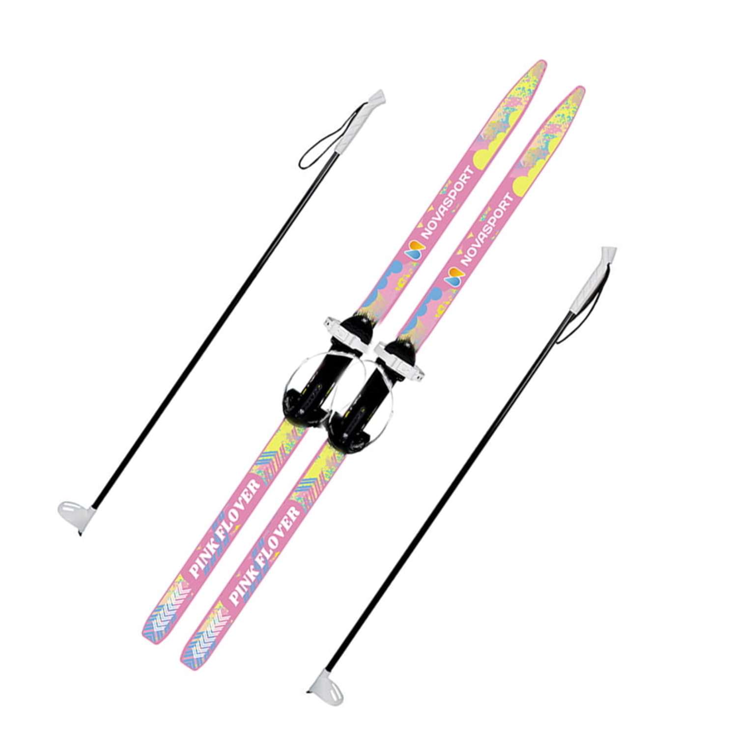 Лыжный комплект Novasport Pink Flower 120см - фото 1