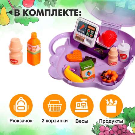 Игровой набор Sima-Land продукты, прилавок, касса, тележки и корзинки