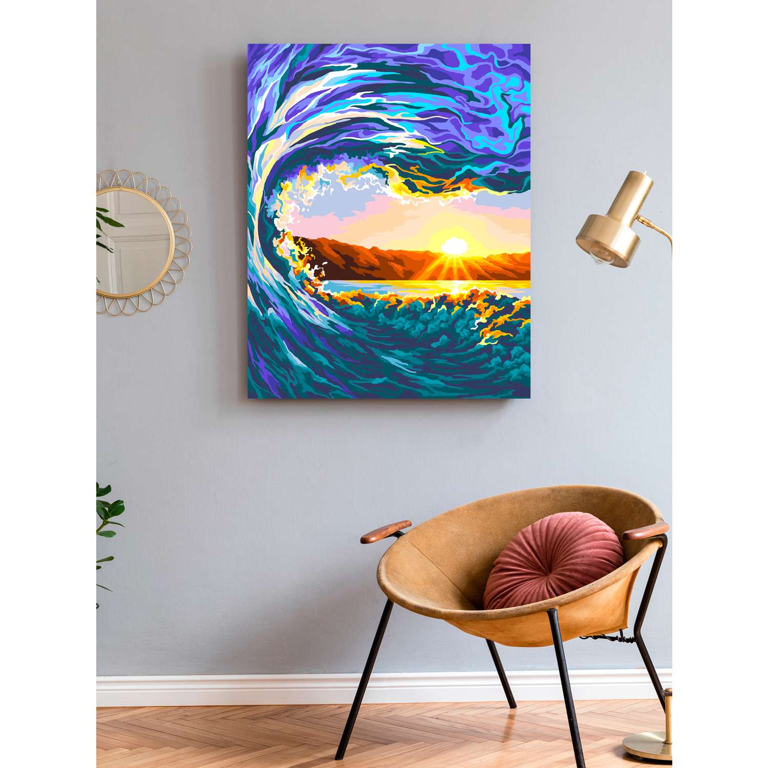 Картина по номерам Art on Canvas Холст на подрамнике 40х50 см Волна на закате - фото 3
