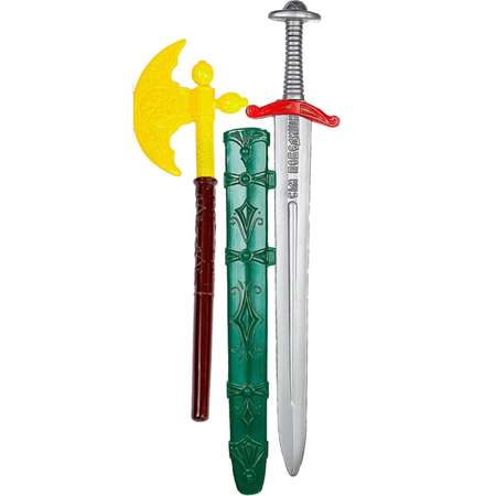 Детское игрушечное оружие Строим вместе счастливое детст набор Ратник секира 45.5 см и меч 59 см