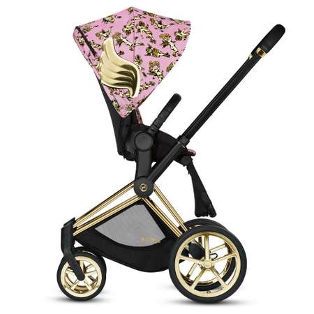 Коляска с прогулочным блоком и рамой Cybex Priam FE JS Cherubs Pink