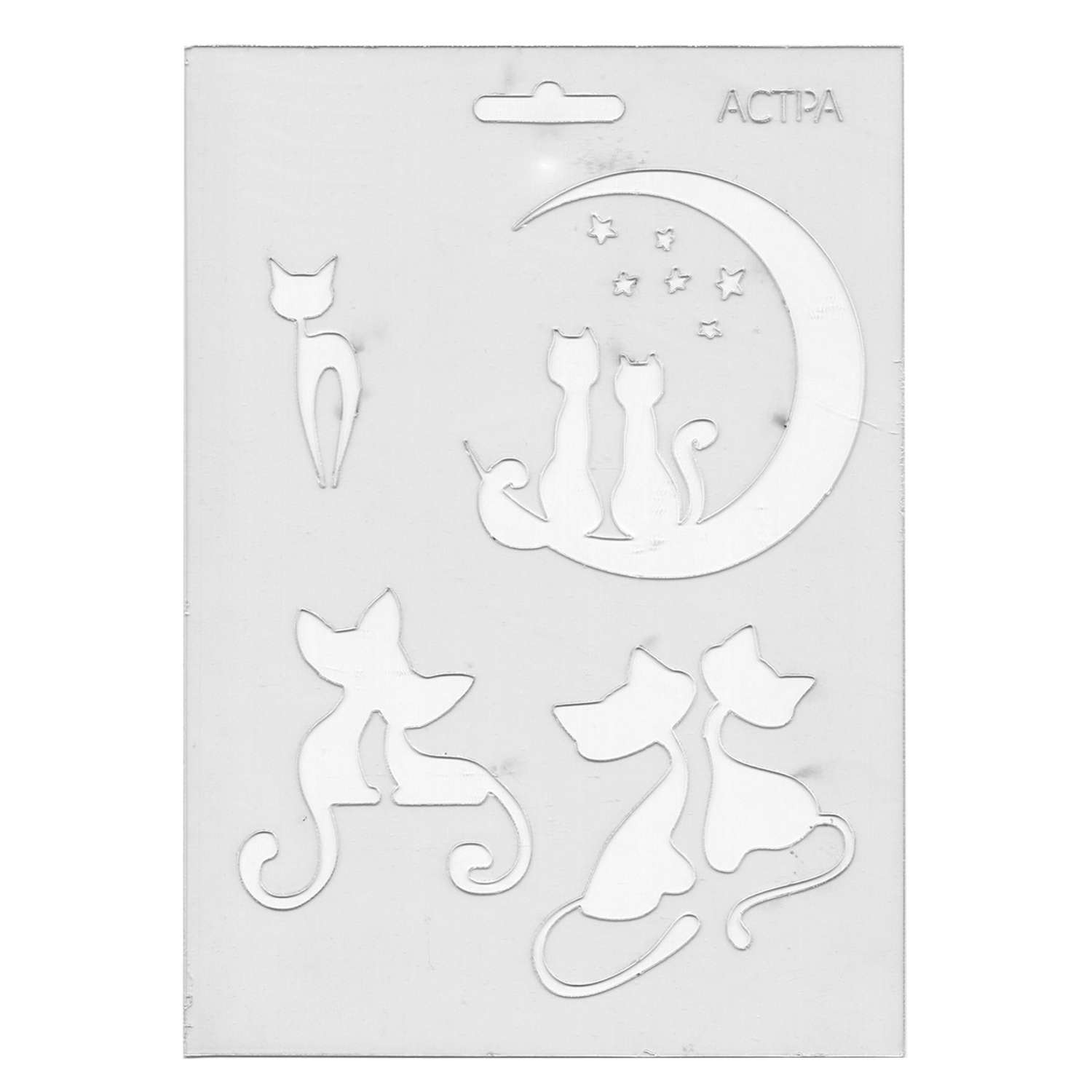 Трафарет пластиковый Astra Craft многоразовый для декорирования рисования творчества А5 Лунный кот - фото 2