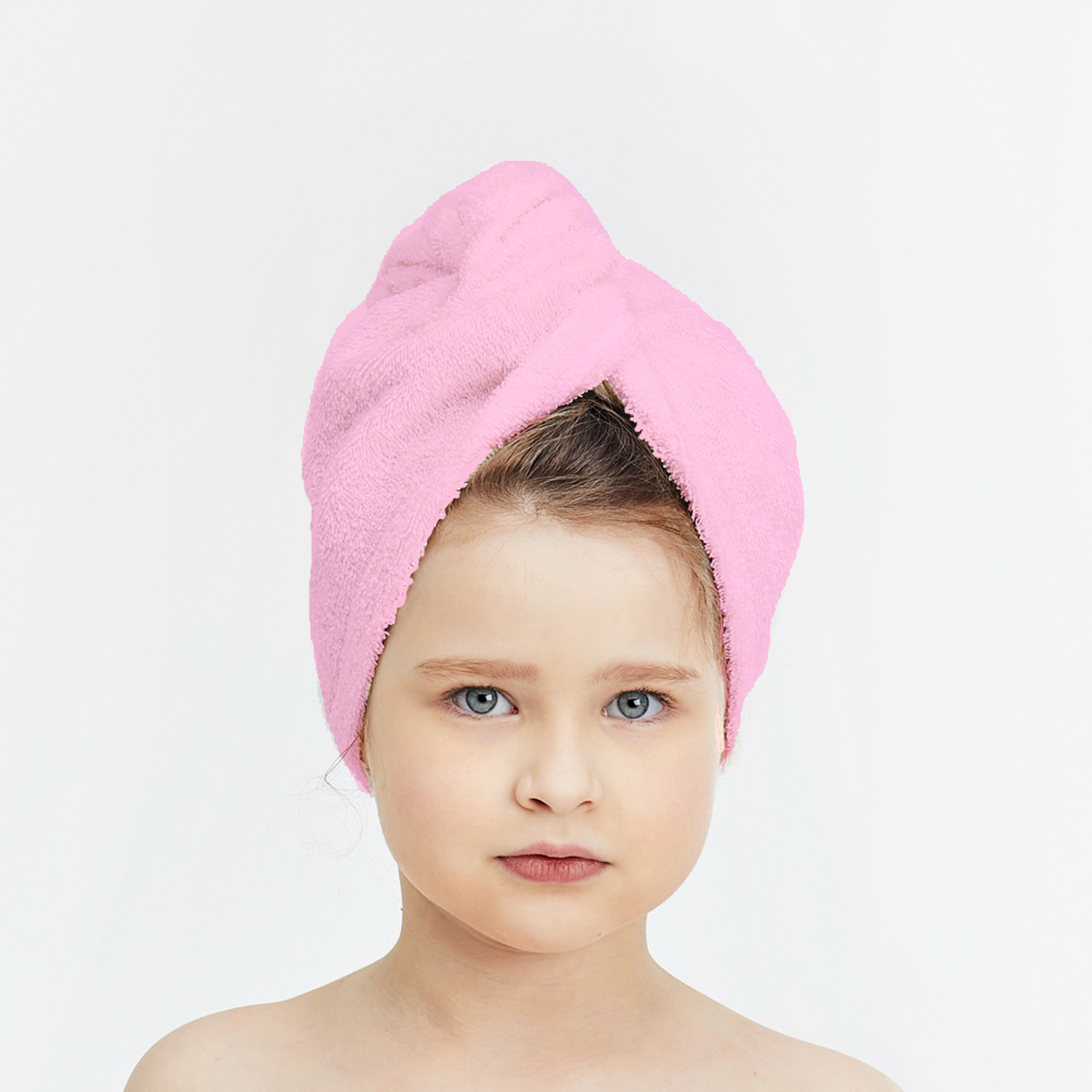 Чалма Forsalon махровая для сушки волос розовый - фото 1