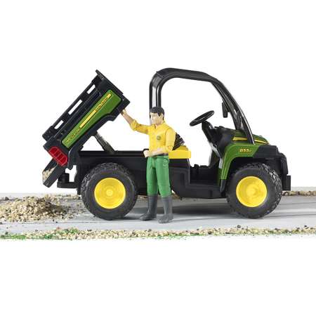 Мини-самосвал BRUDER 02490 John Deere Gator XUV 855D с фигуркой водителя 107 мм