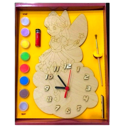 Набор для творчества Нескучные игры Часы с циферблатом Фея с красками