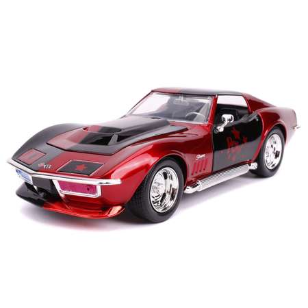 Машина Jada 1:24 Голливудские тачки Chevy Corvette Stingray 1969 +фигурка Харли Квинн 31196