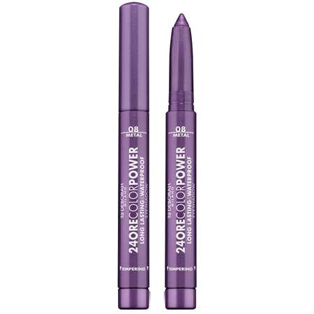 Тени карандаш Deborah Milano стойкие 24ORE Color Power Eyeshadow тон 08 глубокий фиолетовый 1.4 г