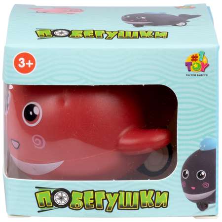 Заводная игрушка для малышей 1TOY Побегушки Кит с детёнышем инерционная покатушка красная