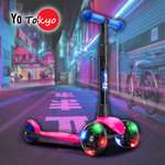 Самокат детский Yo Band Tokyo легкий бесшумный светящиеся колёса розовый-синий
