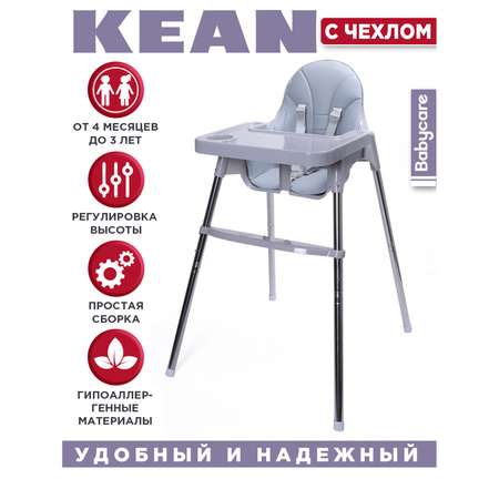 Стульчик BabyCare Kean серый с чехлом