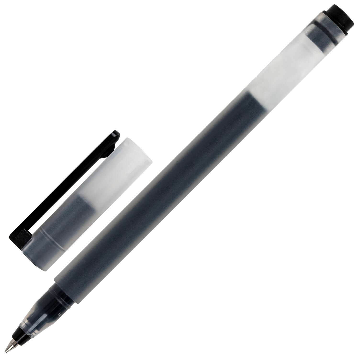 Ручки гелевые Brauberg черные набор 4 шт для школы тонкие - фото 5
