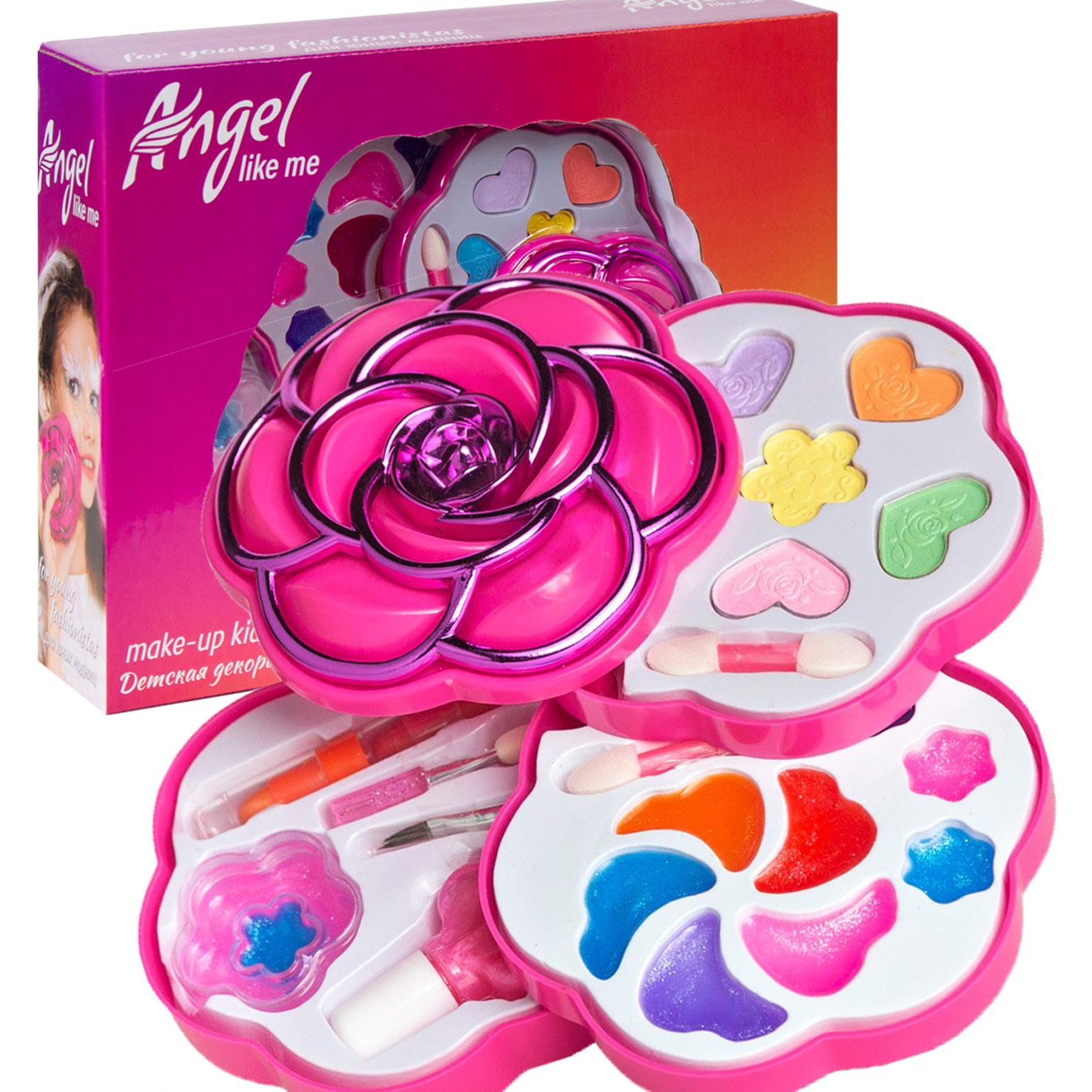 Набор детской косметики Angel Like Me для девочек Цветок трехслойный - фото 1