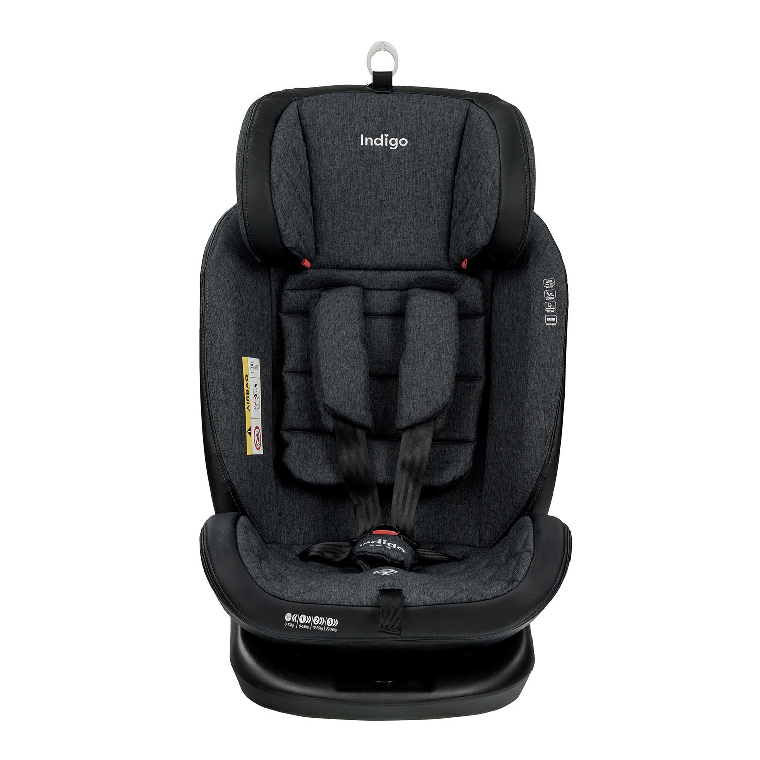 Автокресло Indigo Aero ST-3 Isofix растущее поворотное 0-36 кг темно-серый лен - фото 14