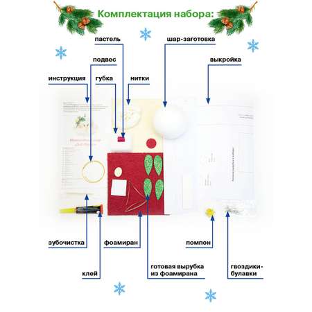 Набор для творчества Волшебная мастерская новогодний шар Дед мороз