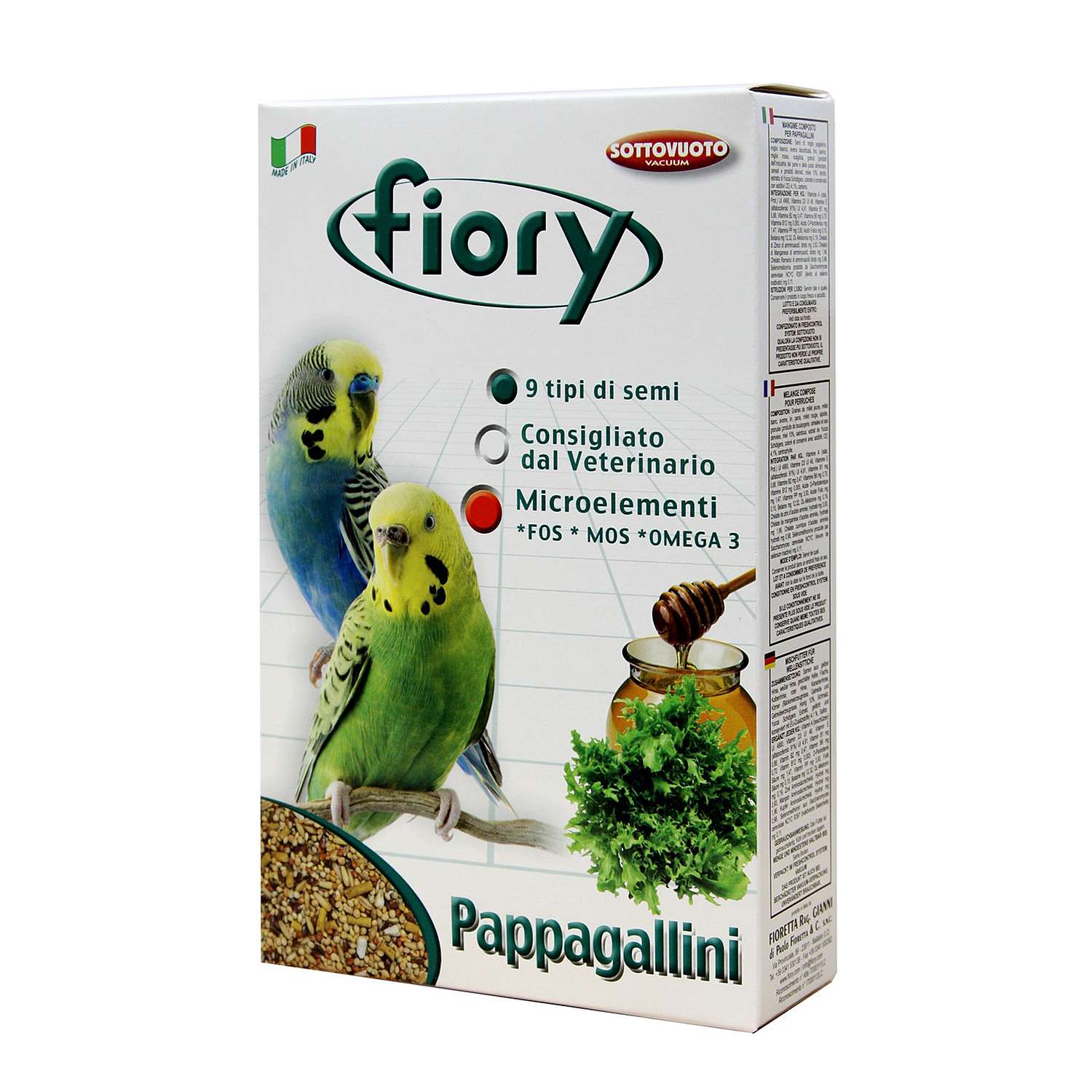 Корм для попугаев Fiory Pappagallini волнистых 1кг - фото 2
