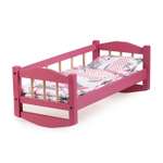 Кроватка для кукол Тутси с одним бортиком розовая деревянная