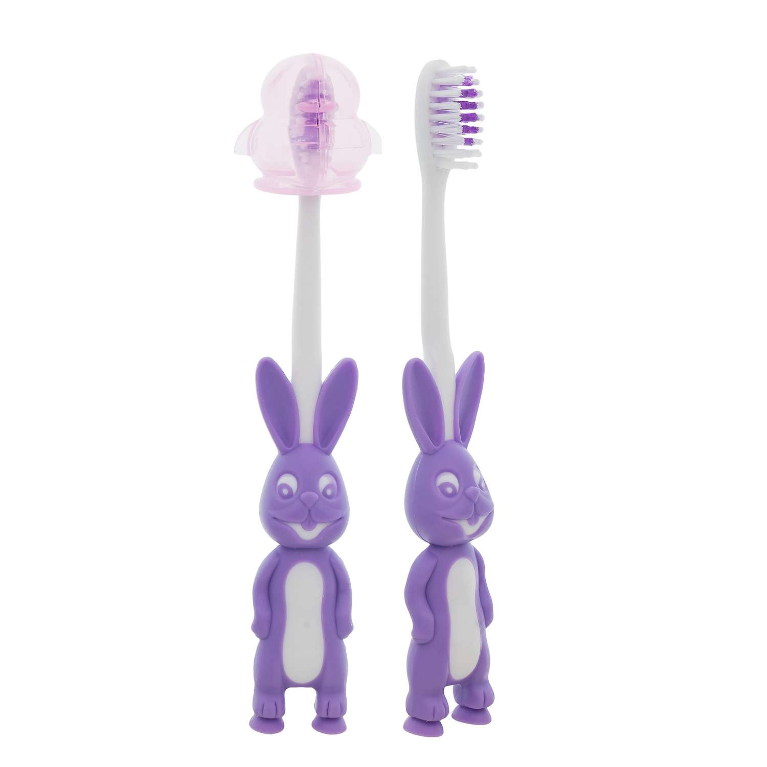 Зубные щетки детские Hi Dent Bunny мягкая с колпачком 7-10лет фиолетовая 2шт - фото 1