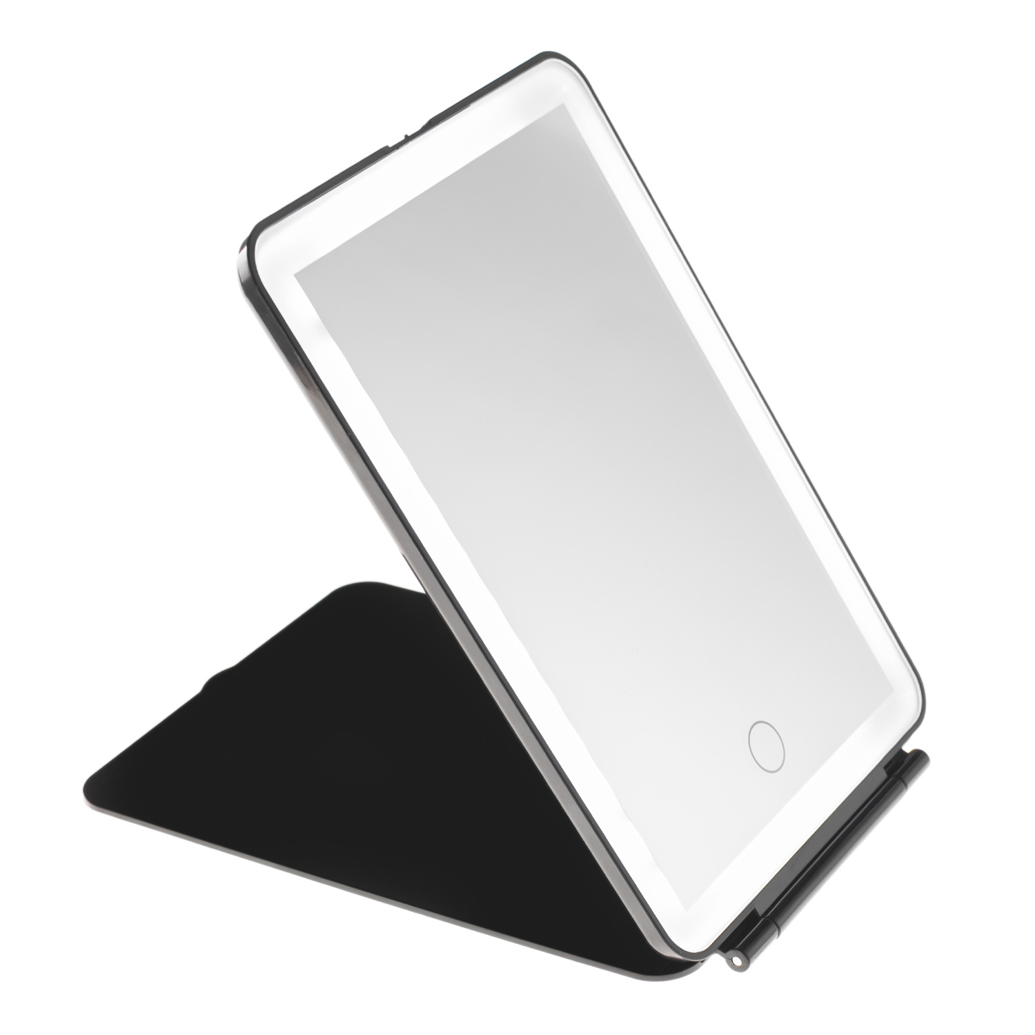 Зеркало косметическое CleverCare в форме планшета с LED подсветкой монохром цвет черный - фото 2