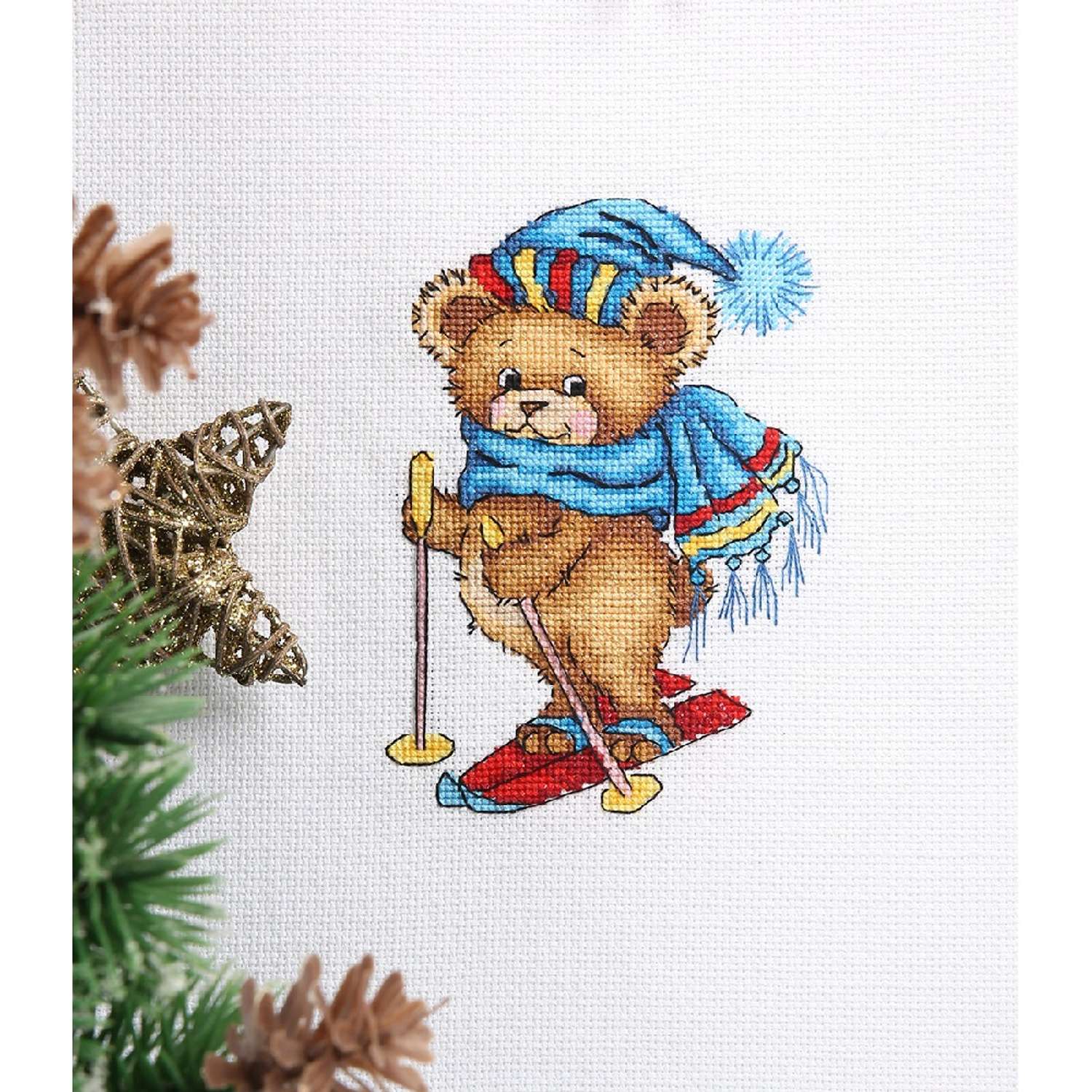 Набор для вышивания Klart 8-435 Мишка на лыжах - фото 3