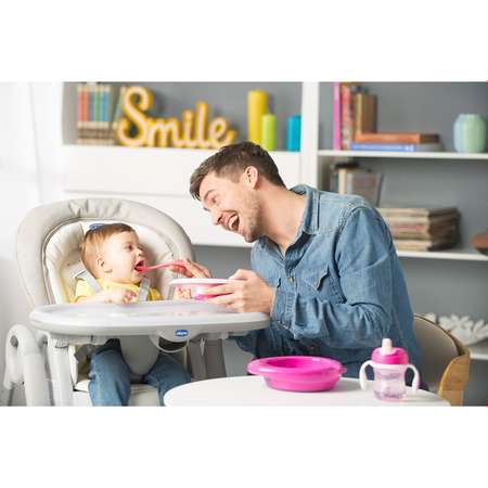 Тарелка Chicco Easy Feeding Bowl с 6месяцев Розовая