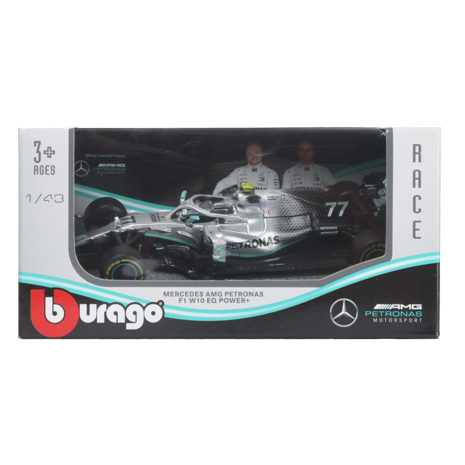 Машина BBurago 1:43 Mercedes 2019 F1 18-38036 купить по цене 199 ₽ в  интернет-магазине Детский мир