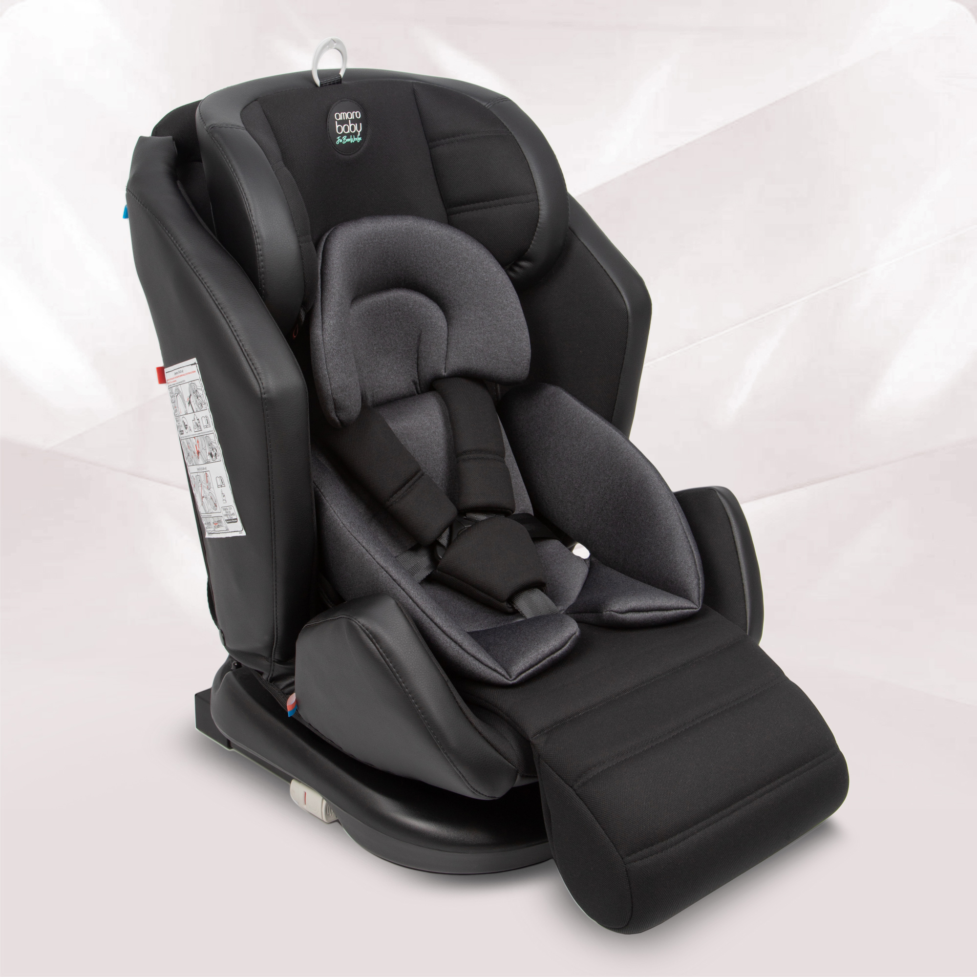 Автокресло с боковой поддержкой Amarobaby Favorite Isofix группа 0+/1/2/3 чёрный/графит - фото 1