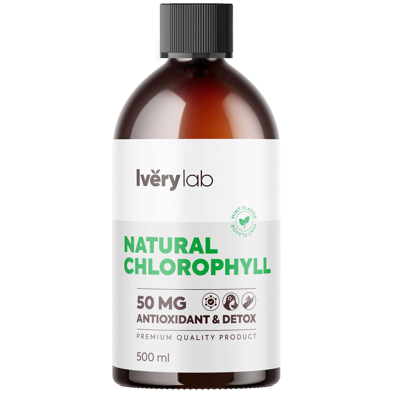БАД Iverylab Хлорофилл жидкий со вкусом мяты для похудения и детокса Natural Chlorophyll - фото 1