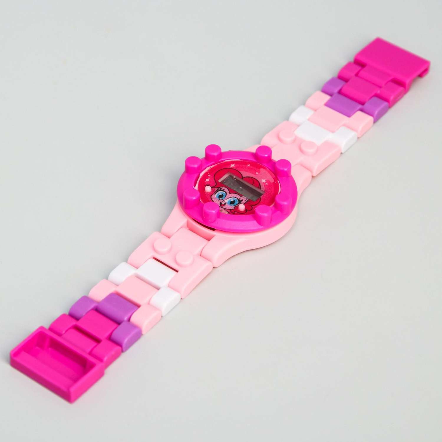 Часы наручные электронные Hasbro Пинки Пай My Little Pony с ремешком конструктором - фото 2