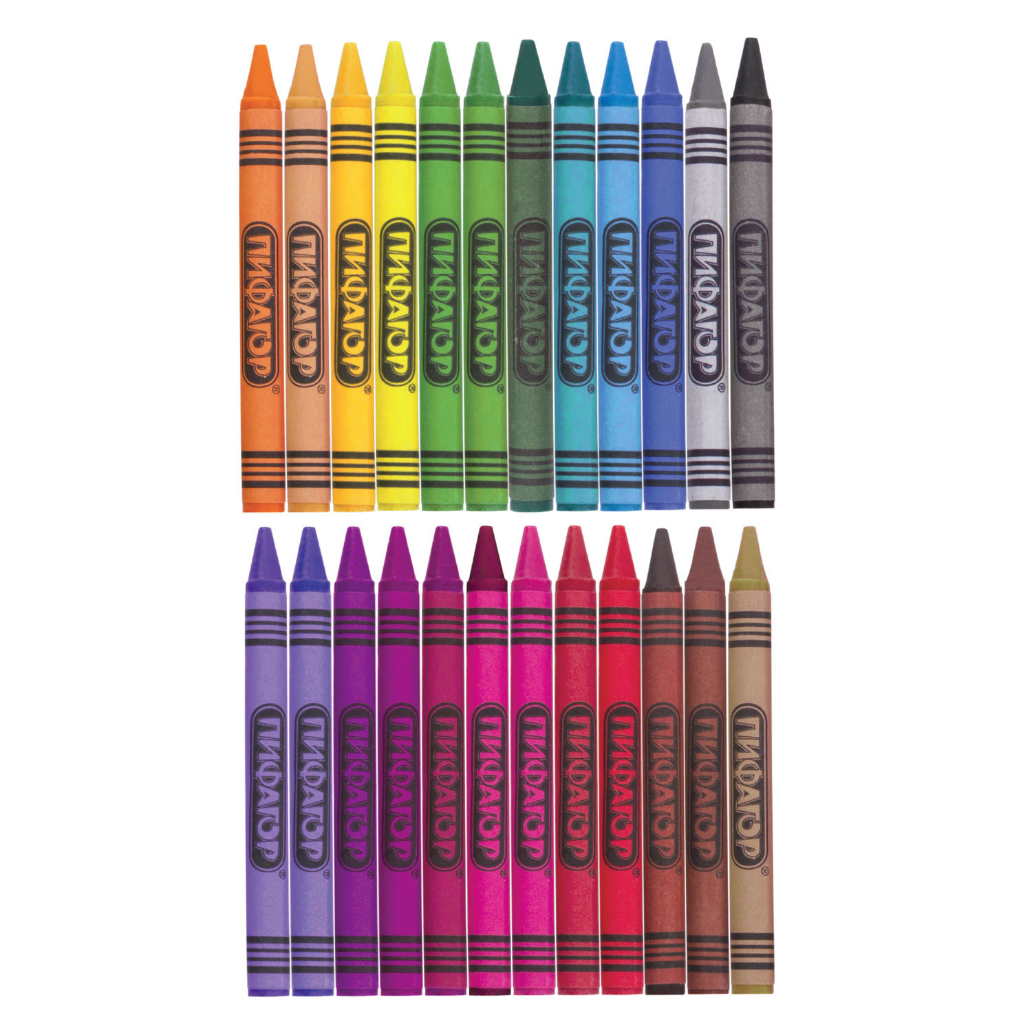Восковые мелки Пифагор карандаши для рисования набор 24 цвета - фото 3