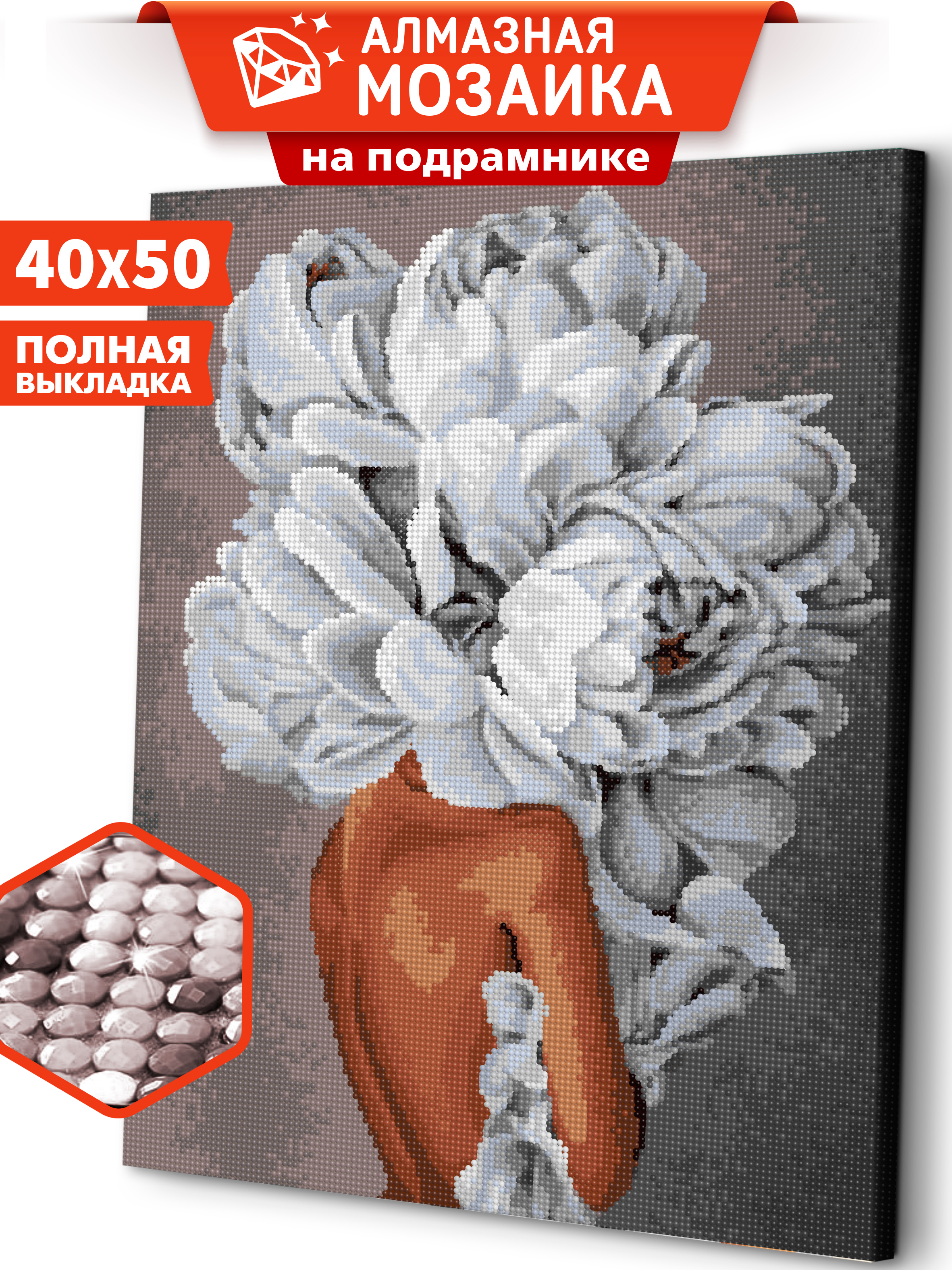 Алмазная мозаика Art sensation Нежность холст на подрамнике 40*50 см - фото 1