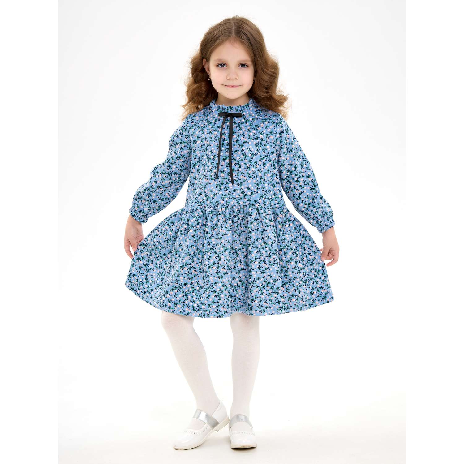 Платье CHILDREAM платье из микровельвета голубое - фото 1