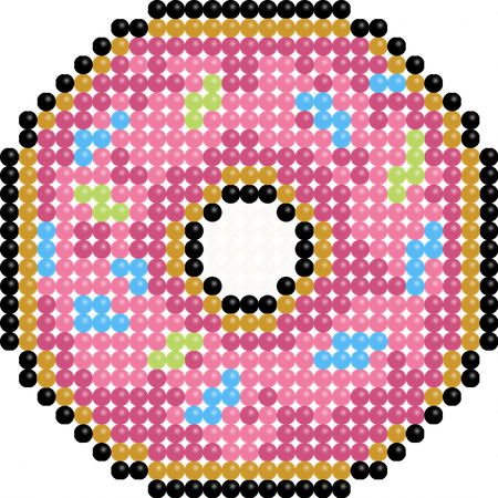 Алмазная мозаика Kiki Магнит с клеевой основой для страз Пончик