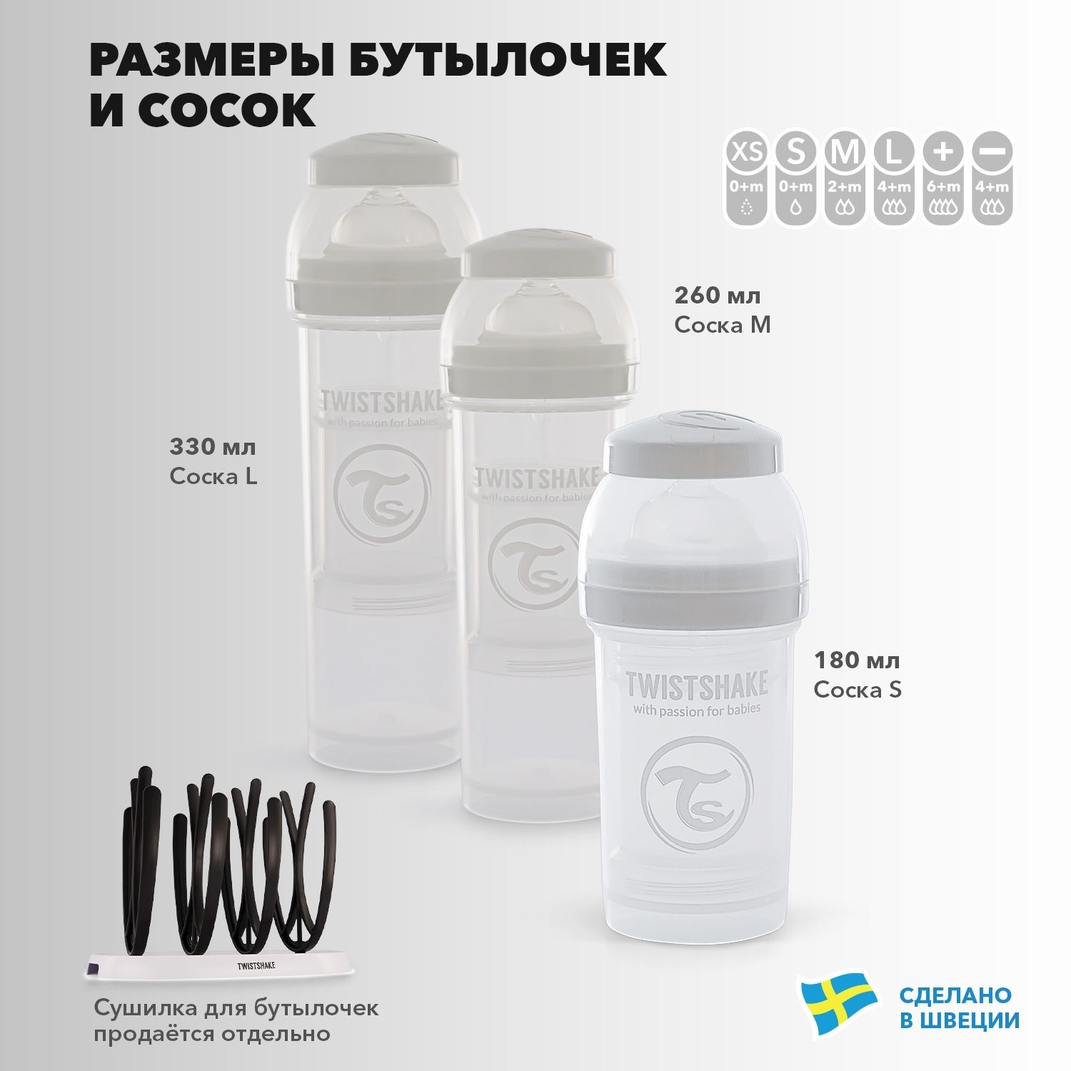 Бутылочка Twistshake Антиколиковая Белый бриллиант 260 мл 2 мес+ - фото 7