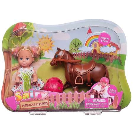 Игровой набор ABTOYS Кукла Defa Sairy и коричневая лошадка