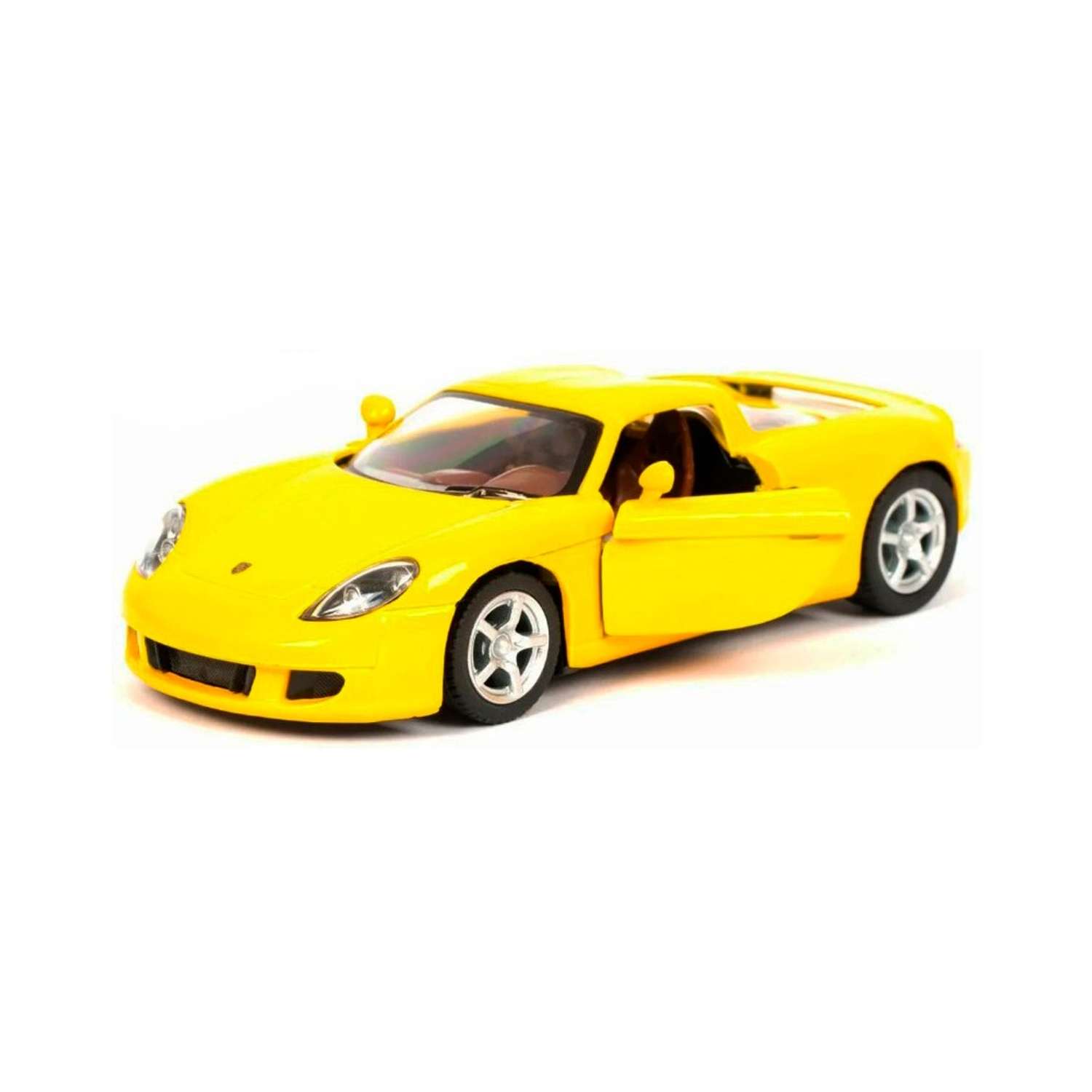 Модель KINSMART Порш Каррера GT 1:36 желтая КТ5081/4 - фото 2