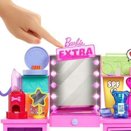 Набор игровой Barbie Экстра Туалетный столик с куклой и аксессуарами GYJ70
