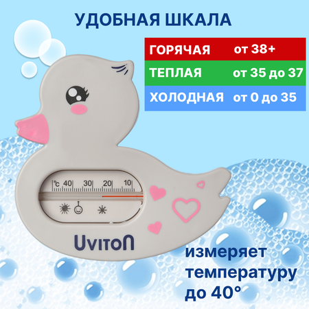 Термометр для воды Uviton для купания новорожденных Уточка серая 0058/02