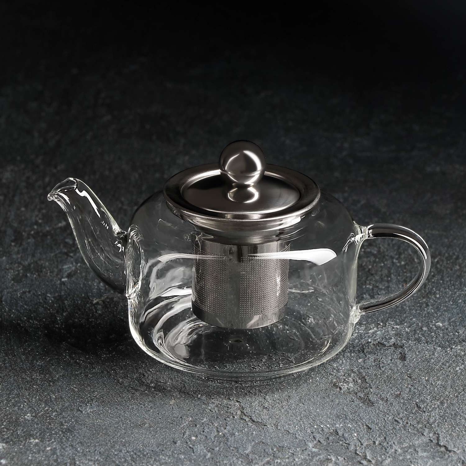 Чайник Sima-Land стеклянный заварочный с металлическим ситом «Калиопа» 350 мл - фото 1
