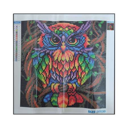 Алмазная мозаика Seichi Разноцветный филин 30х30 см