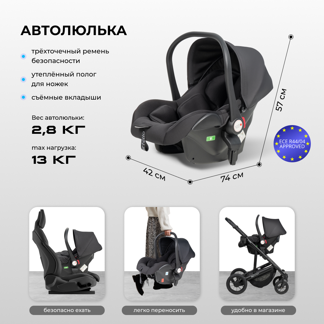 Коляска для новорожденных 3 в 1 Farfello Sola Trio Comfort - фото 5