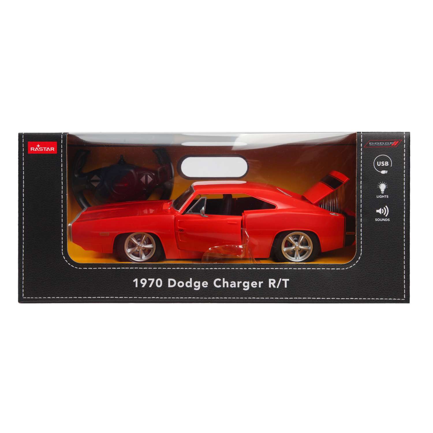 Машина Rastar РУ 1:16 Dodge Charger USB Красная 99060 - фото 2