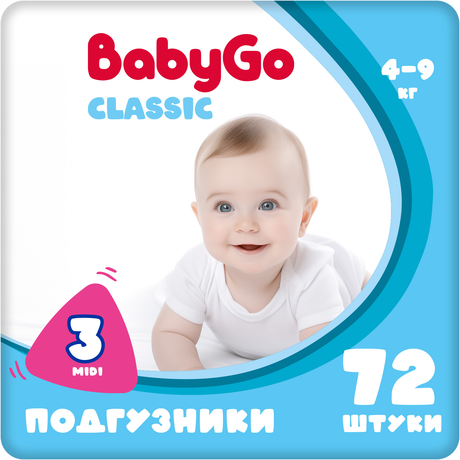 Подгузники Baby Go Midi 4-9кг 72шт - фото 1