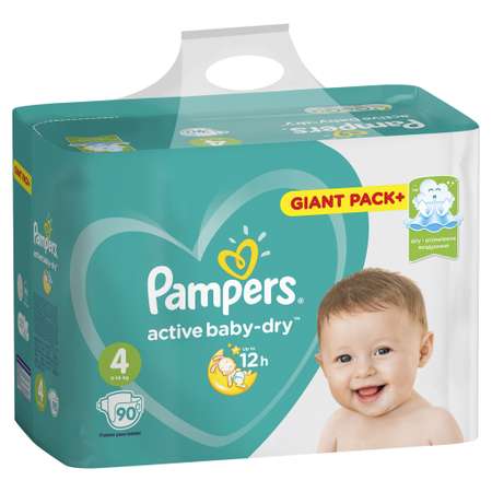 Подгузники Pampers Active Baby-Dry 4 9-14кг 90шт